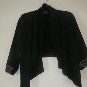 Evening Cocktail Bolero Top in Black Crepe